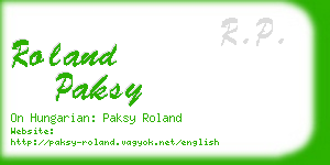 roland paksy business card